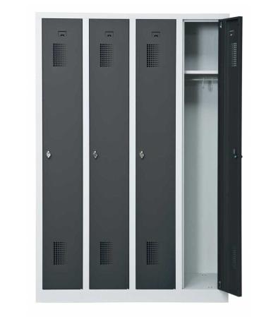 Helsvetsat kladskap med sockel och 4 dorrar