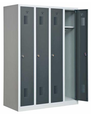 Helsvetsat kladskap med sockel och 4 dorrar