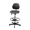 Arbetsstol med plastsits och fotring