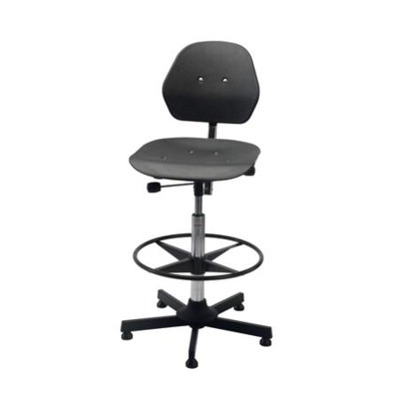 Arbetsstol med plastsits och fotring