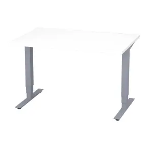 Hoj- och sankbart skrivbord med T-stativ