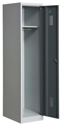 Helsvetsat kladskap med sockel och 1 dorr