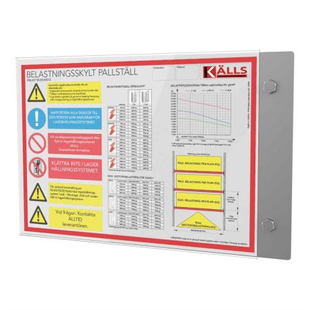 Belastningsskylt for pallstall 12 ton gavlar.
