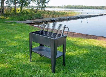 Utomhusgrill i stal