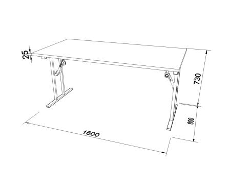 Fallbord med rak skiva