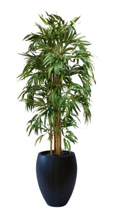 Plastblomma i kruka med dekorsten