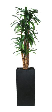 Plastblomma i kruka med dekorsten