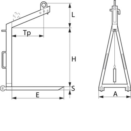 Pallgaffel med fasta gafflar