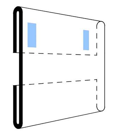 Sjalvhaftande informationstavla liggande