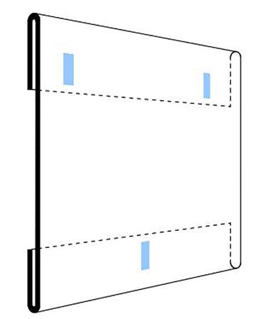 Sjalvhaftande informationstavla liggande