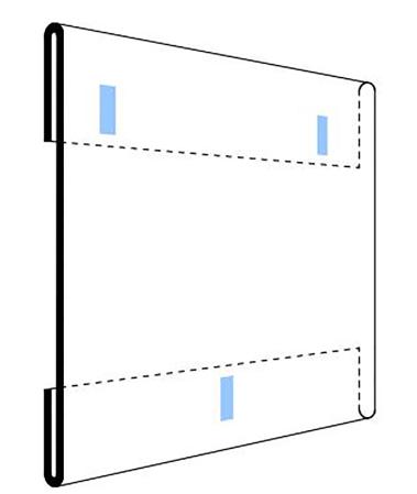Sjalvhaftande informationstavla staende