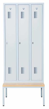 Helsvetsat kladskap med sittbank och 3 dorrar