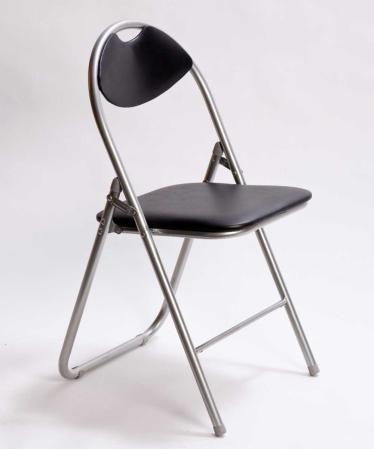 Klappstol med sits och rygg i konstskinn