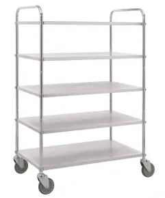 Latt hyllvagn med 5 plan