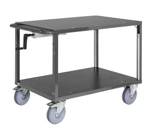 Bordsvagn med 2 plan och vev
