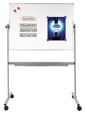 Dubbelsidig whiteboard pa hjul