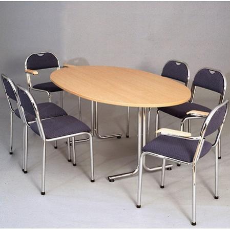Konferensbord med oval bordsskiva