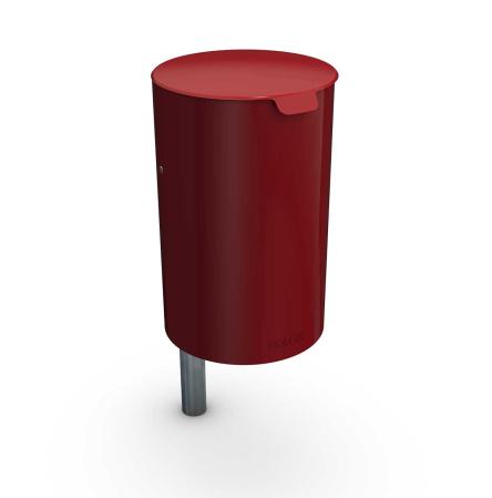 Papperskorg med sidostolpe