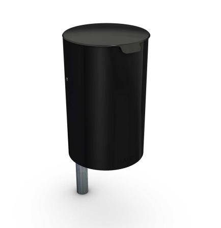 Papperskorg med sidostolpe