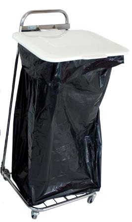 Sopsackshallare med lock och hjul