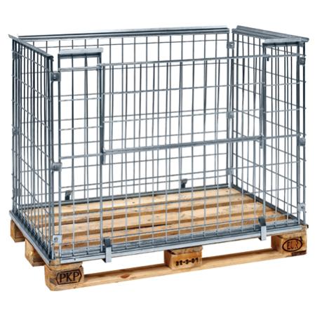 Pallram med fallbar langsida