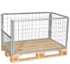 Pallram med fallbar kortsida