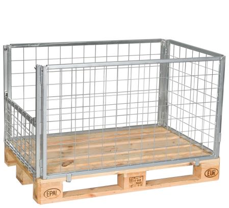 Pallram med fallbar kortsida