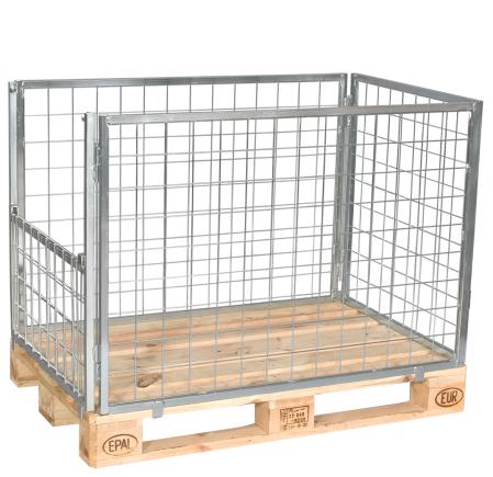 Pallram med fallbar kortsida