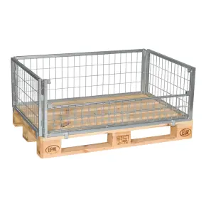 Pallram med fallbar langsida