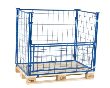Pallram med fallbar langsida
