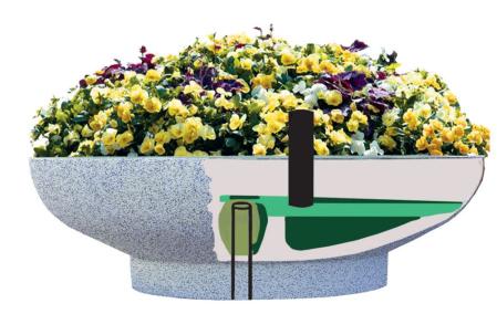 Vattningsinsats till blomkruka oas