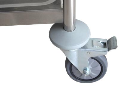 Rostfri bordsvagn med 3 hyllplan