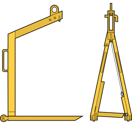Hopfällbar pallgaffel