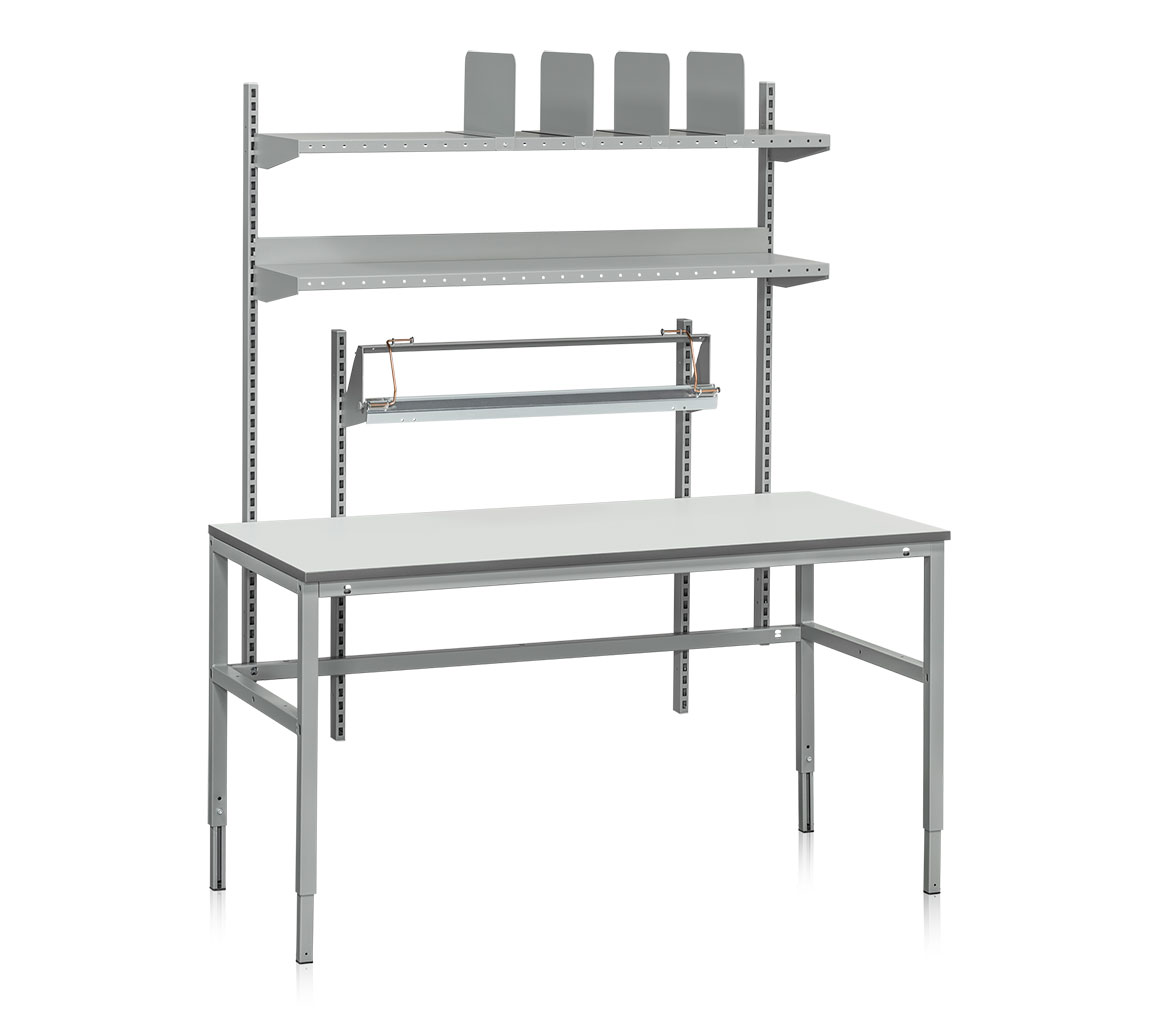 Packbord Melba inkl. 4 pelare, 2 hyllplan