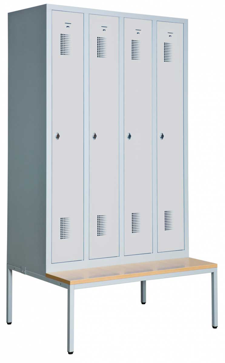 Klädskåp Opal med sittbänk, helsvetsat