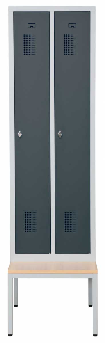 Helsvetsat kladskap med sittbank och 2 dorrar