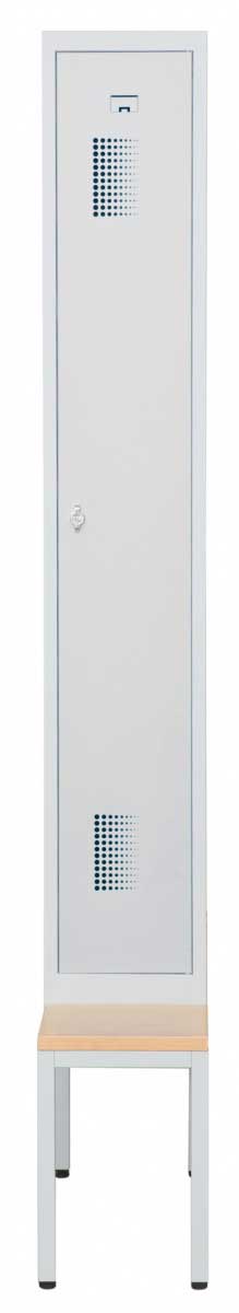 Helsvetsat kladskap med sittbank och 1 dorr