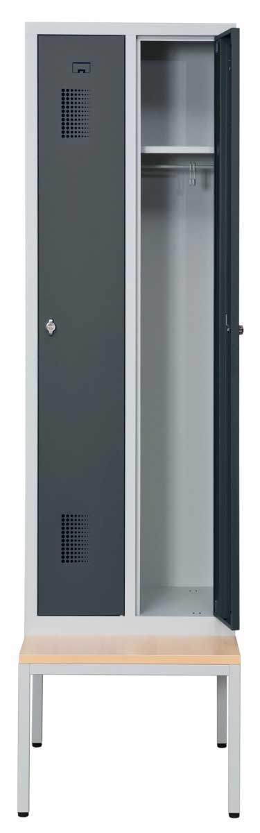 Helsvetsat kladskap med sittbank och 2 dorrar