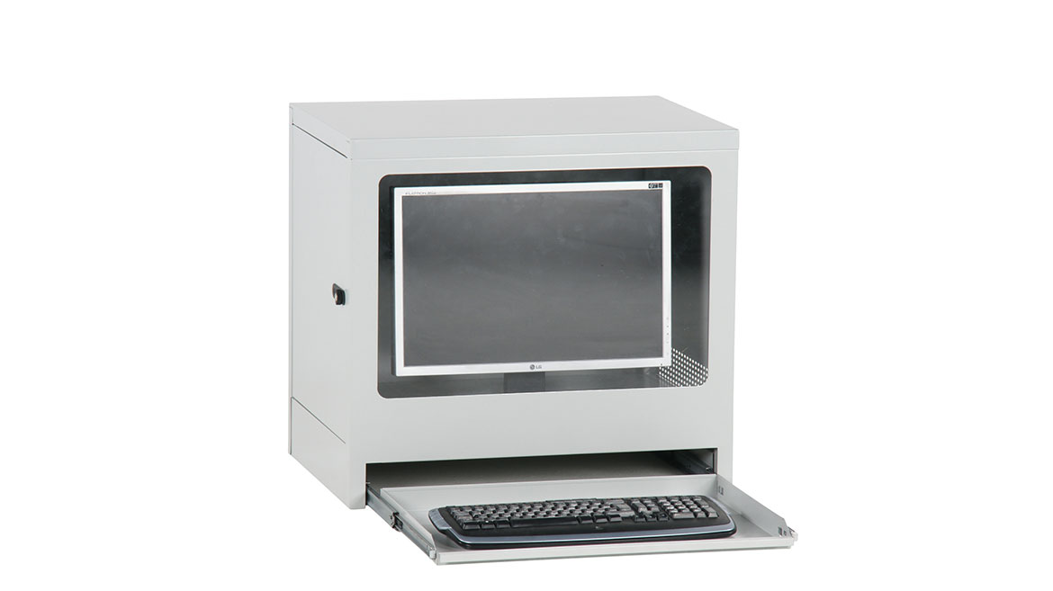 Datorskåp flatscreen Line 640x450x595 mm bord/vägg Grå