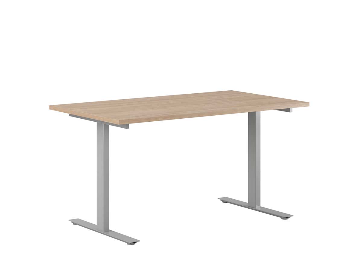 Skrivbord Tellus rakt fast mörk ek/silvergrå