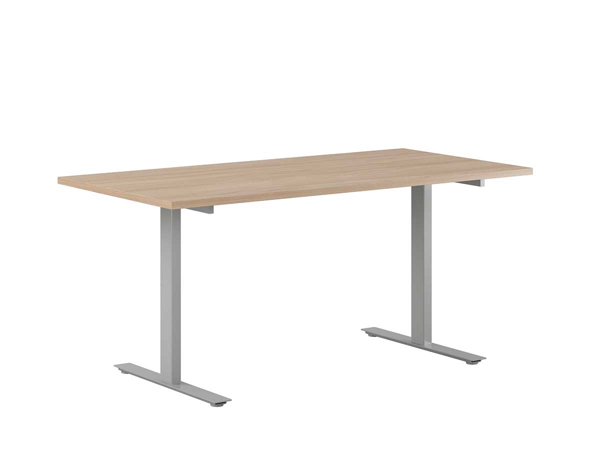 Skrivbord Tellus rakt fast mörk ek/silvergrå