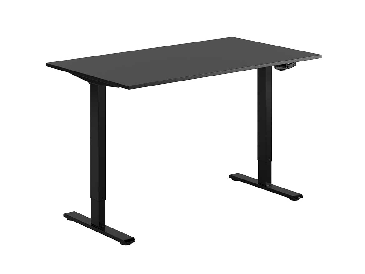 Skrivbord Valley rakt höj- o sänkbart svart/svart