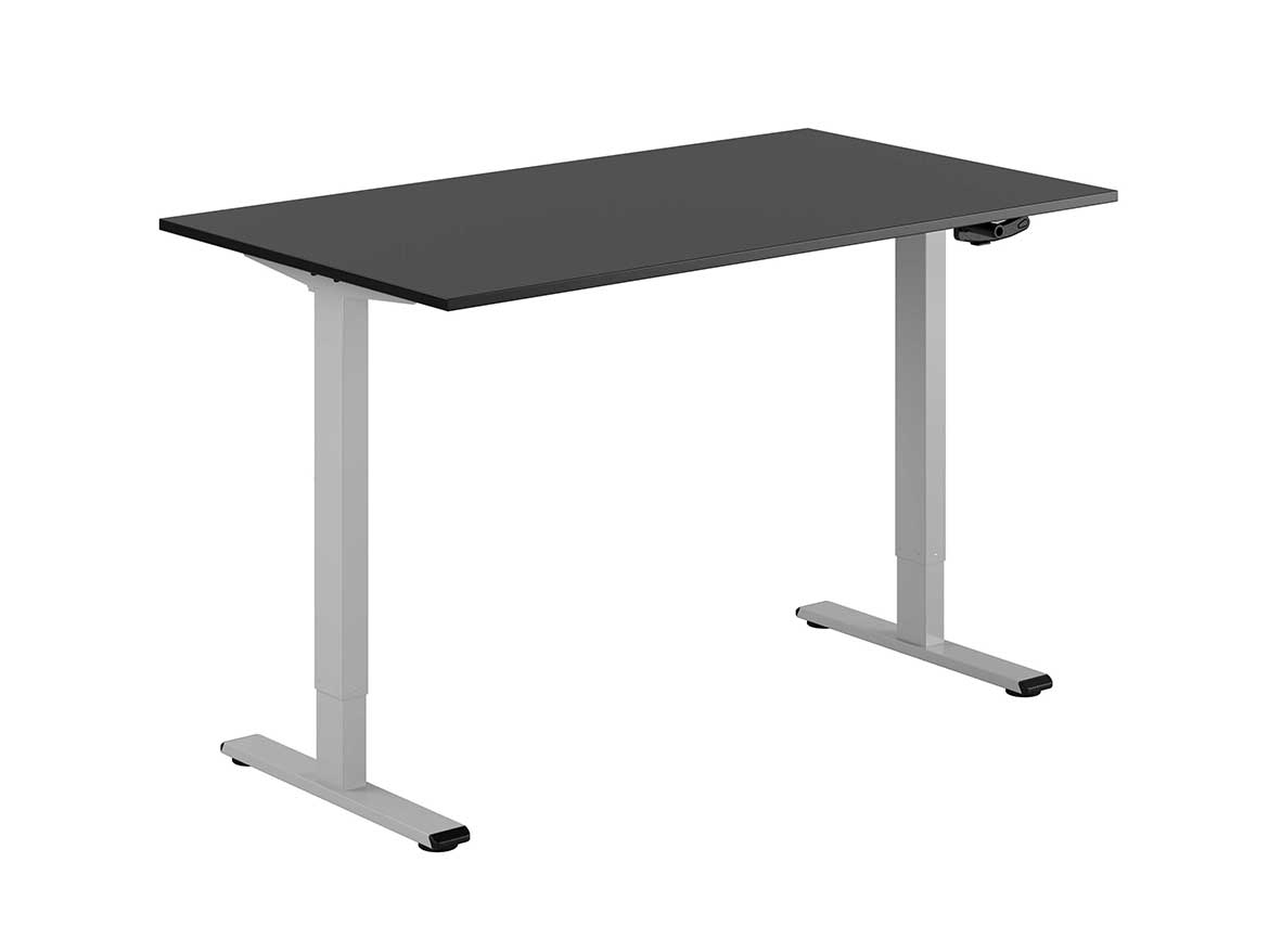 Skrivbord Valley rakt höj- o sänkbart svart/silver