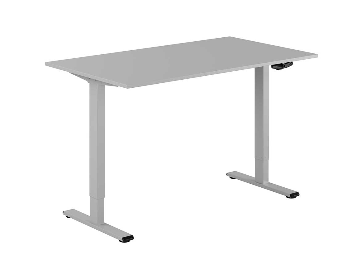 Skrivbord Valley rakt höj- o sänkbart grå/silver