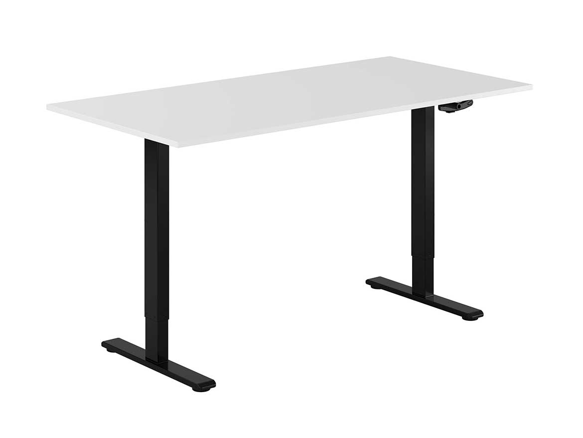 Skrivbord Valley rakt höj- o sänkbart vit/svart