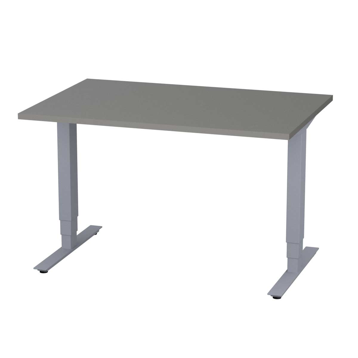 Skrivbord New Office Pro rakt höj- o sänkbart mellangrå/silver