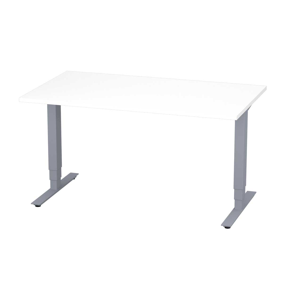 Skrivbord New Office Pro rakt höj- o sänkbart vit/silver