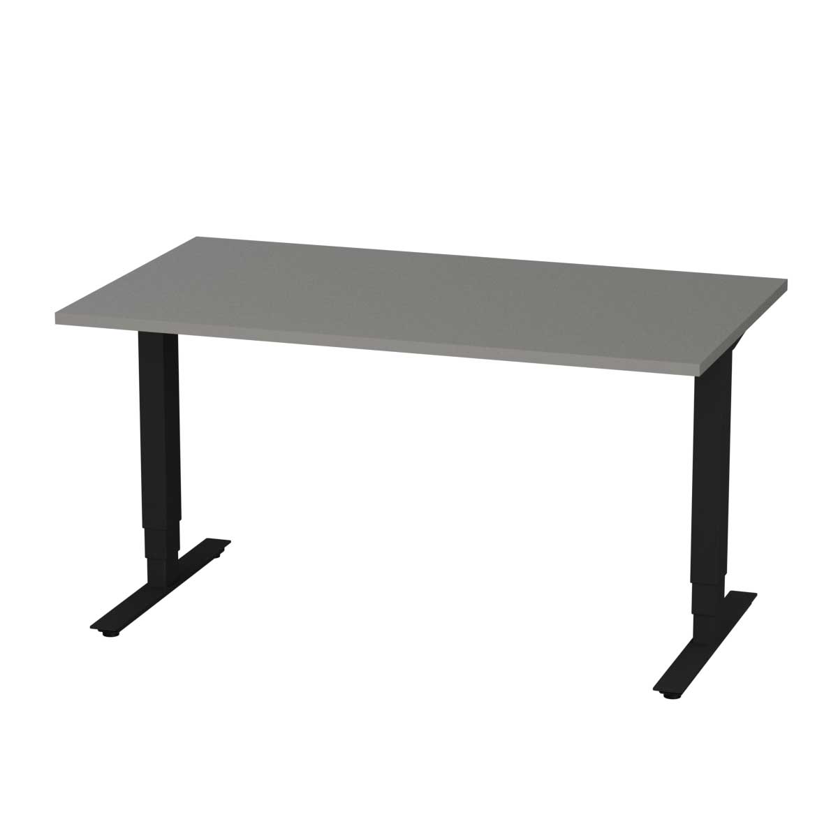Skrivbord New Office Pro rakt höj- o sänkbart mellangrå/svart