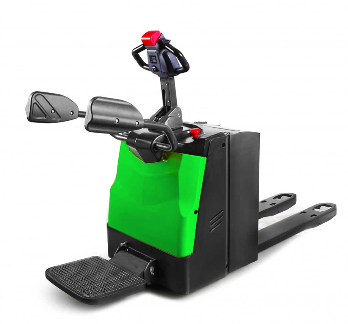 Motorlyftvagn med åkplatta Litium 2000 kg