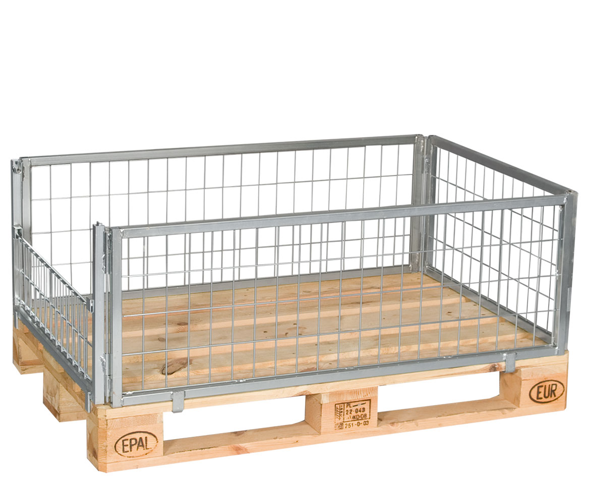 Pallram Sortera för trä- & stålpall med fällbar kortsida